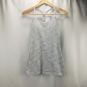 Lululemon Tank Womens 4 Light Gray Top Shelf Bra Racerback Gym